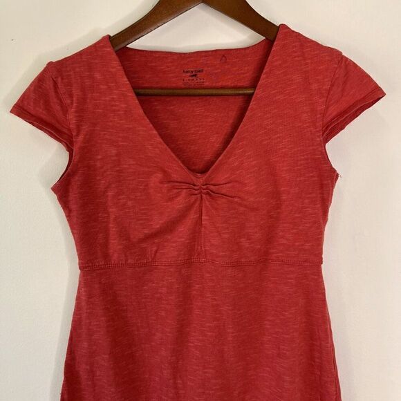 Horny Toad Rosemarie Red Short Sleeve V-Neck Dress - Picture 3 of 8